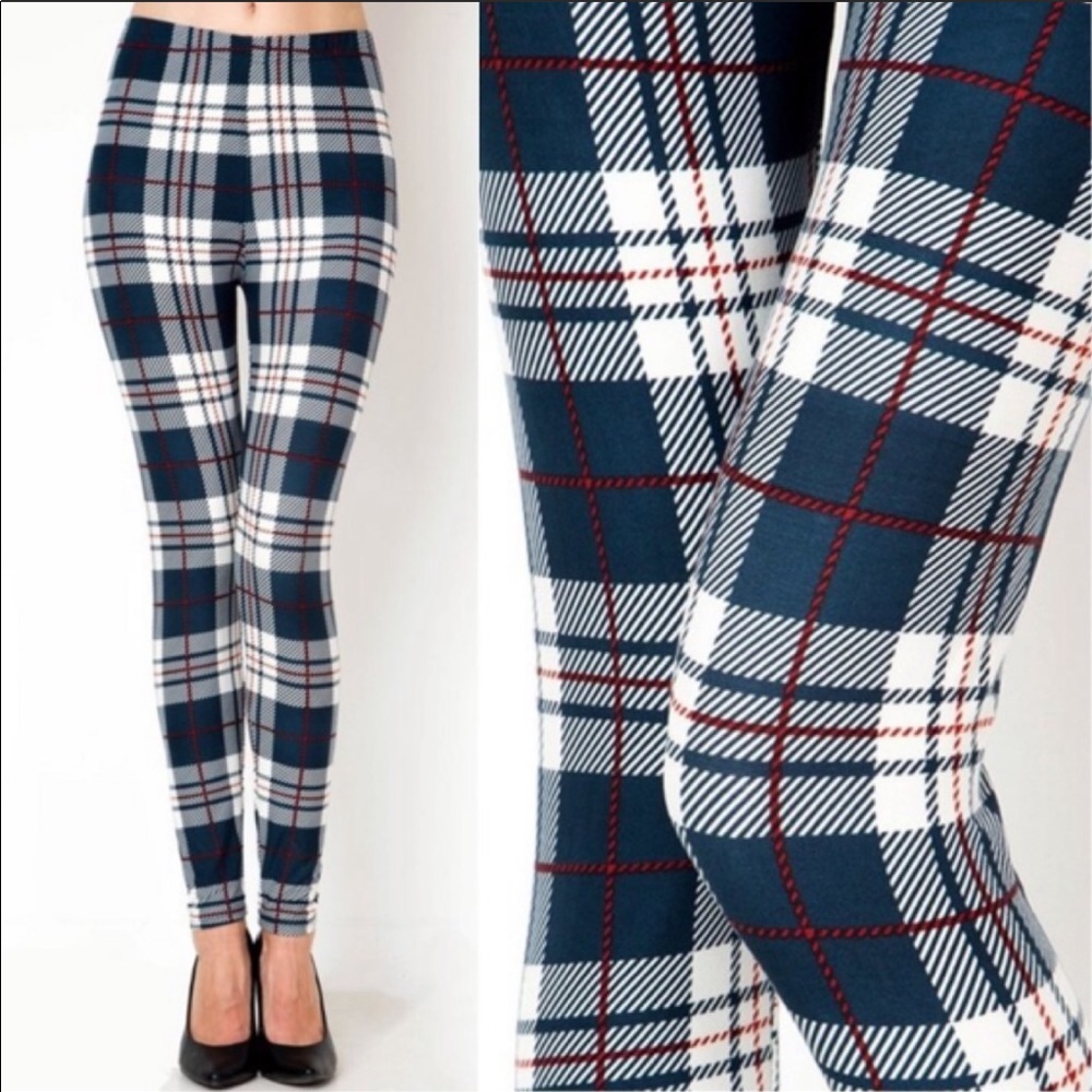 Plus size plaid leggings